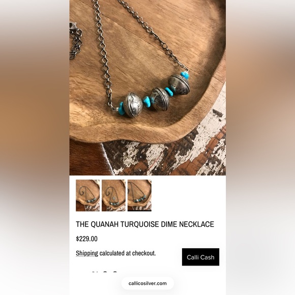 THE QUANAH TURQUOISE DIME NECKLACE - Picture 5 of 5